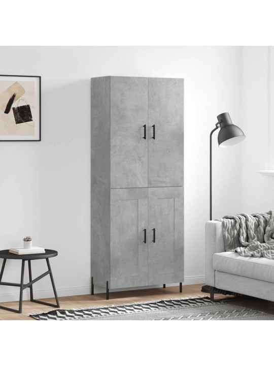 Augstais skapis, pelēks, 69,5x34x180 cm, inženierijas koks
