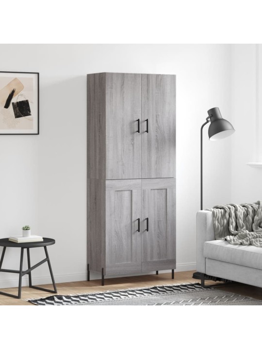 Augstais skapis, pelēks, 69,5x34x180 cm, inženierijas koks