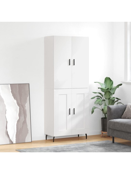 Augstais skapis, balts, 69,5x34x180 cm, inženierijas koks