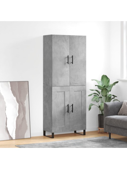 Augstais skapis, pelēks, 69,5x34x180 cm, inženierijas koks