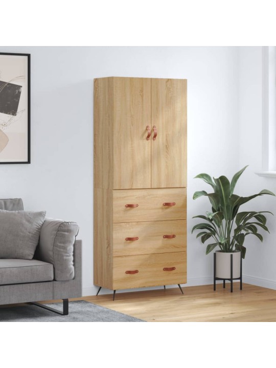 Augstais skapis, ozolkoka, 69,5x34x180 cm, inženierijas koks