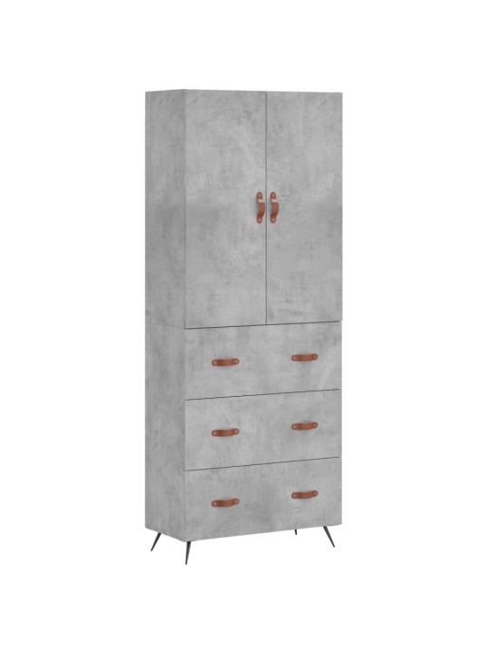 Augstais skapis, pelēks, 69,5x34x180 cm, inženierijas koks