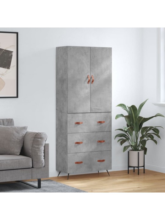 Augstais skapis, pelēks, 69,5x34x180 cm, inženierijas koks