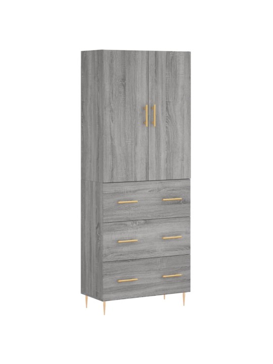 Augstais skapis, pelēks, 69,5x34x180 cm, inženierijas koks