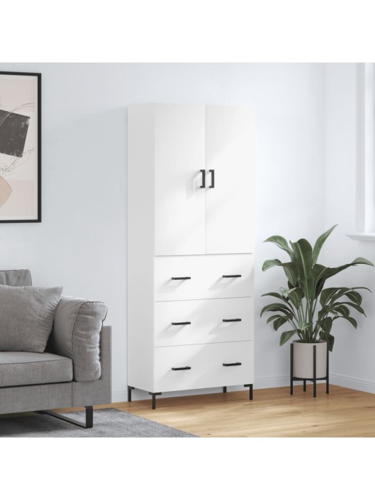 Augstais skapis, balts, 69,5x34x180 cm, inženierijas koks