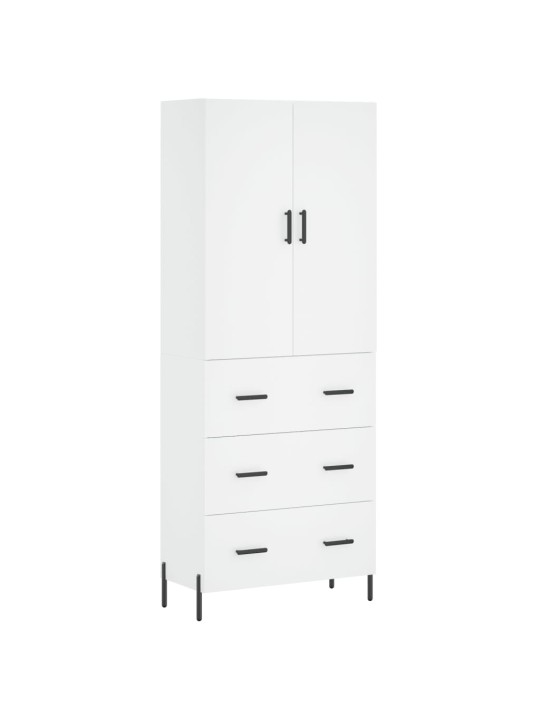 Augstais skapis, balts, 69,5x34x180 cm, inženierijas koks