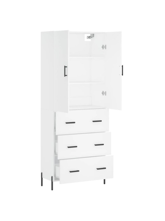 Augstais skapis, balts, 69,5x34x180 cm, inženierijas koks
