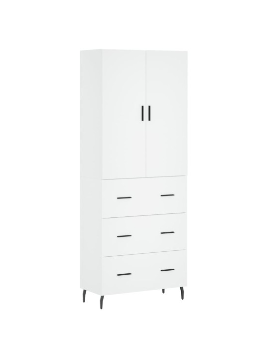 Augstais skapis, balts, 69,5x34x180 cm, inženierijas koks