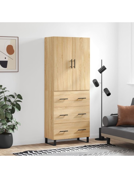 Augstais skapis, ozolkoka, 69,5x34x180 cm, inženierijas koks