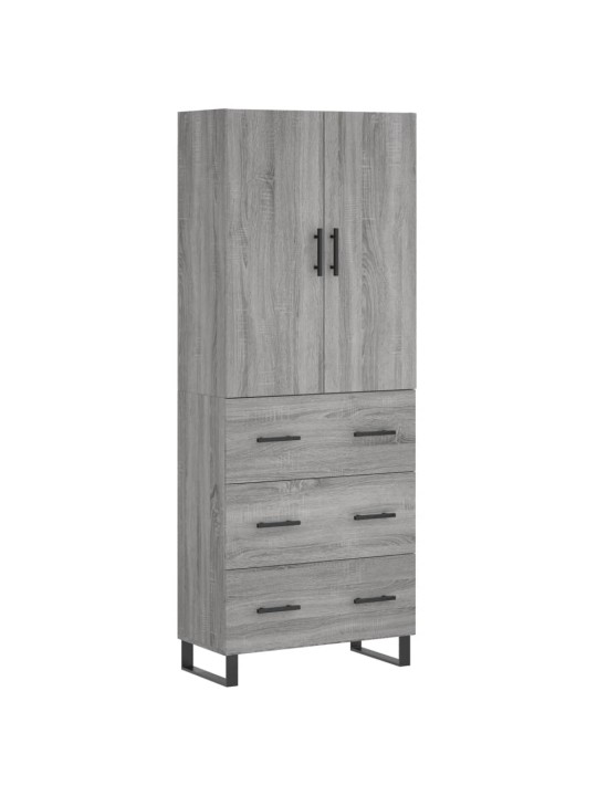 Augstais skapis, pelēks, 69,5x34x180 cm, inženierijas koks