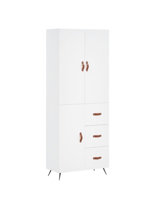 Augstais skapis, balts, 69,5x34x180 cm, inženierijas koks