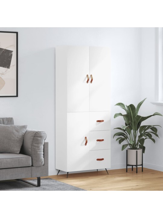 Augstais skapis, balts, 69,5x34x180 cm, inženierijas koks