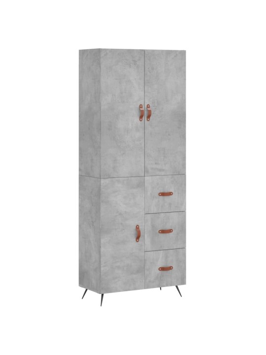 Augstais skapis, pelēks, 69,5x34x180 cm, inženierijas koks