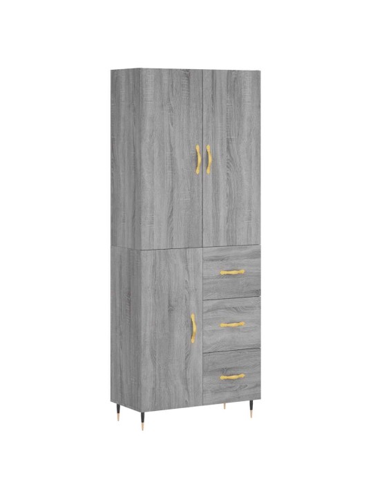 Augstais skapis, pelēks, 69,5x34x180 cm, inženierijas koks