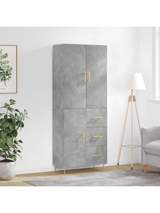 Augstais skapis, pelēks, 69,5x34x180 cm, inženierijas koks