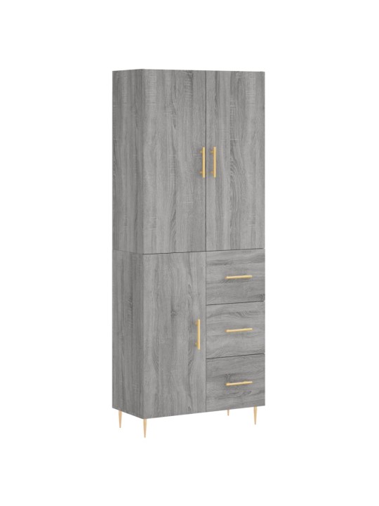 Augstais skapis, pelēks, 69,5x34x180 cm, inženierijas koks