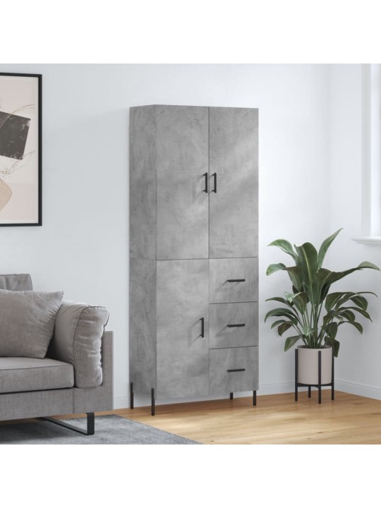 Augstais skapis, pelēks, 69,5x34x180 cm, inženierijas koks