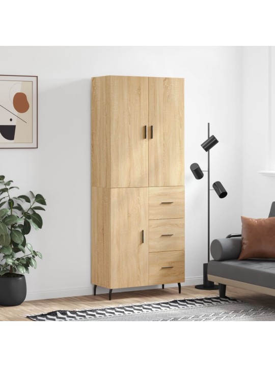 Augstais skapis, ozolkoka, 69,5x34x180 cm, inženierijas koks