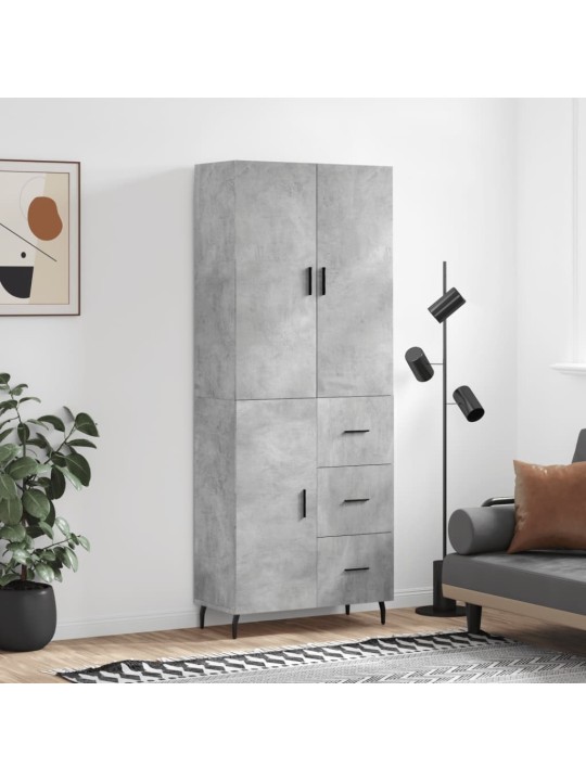 Augstais skapis, pelēks, 69,5x34x180 cm, inženierijas koks