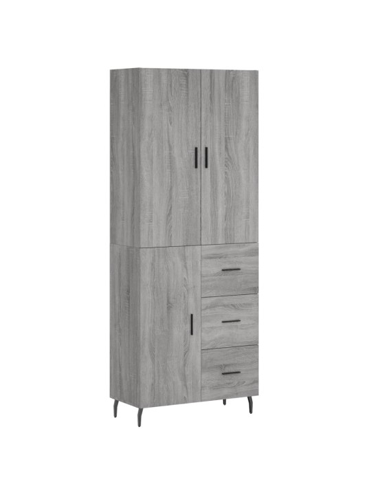 Augstais skapis, pelēks, 69,5x34x180 cm, inženierijas koks