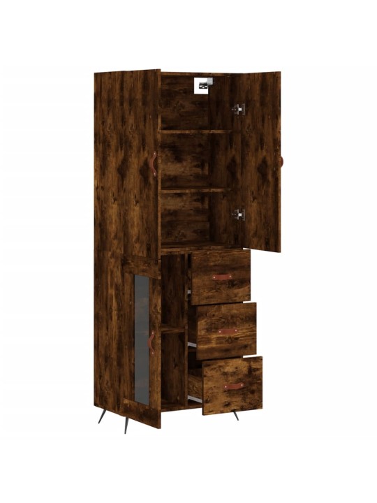 Augstais skapis, ozolkoka, 69,5x34x180 cm, inženierijas koks