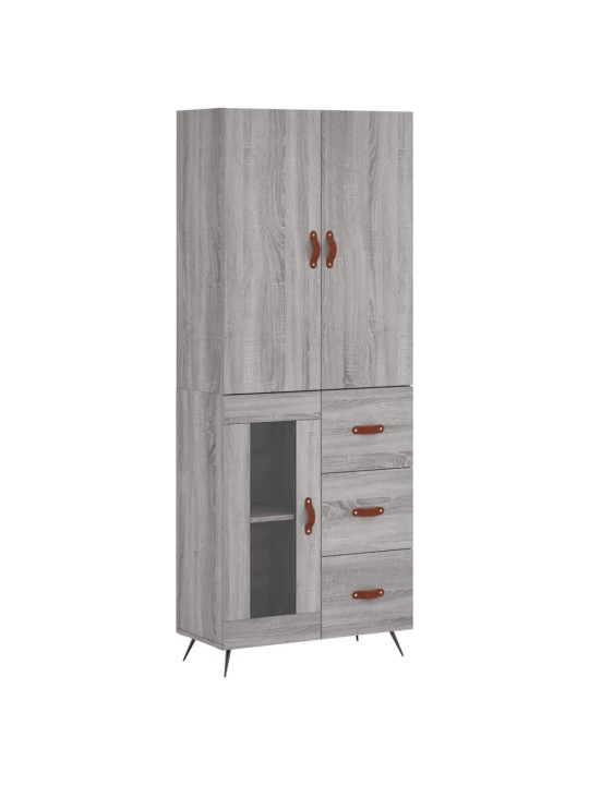 Augstais skapis, pelēks, 69,5x34x180 cm, inženierijas koks