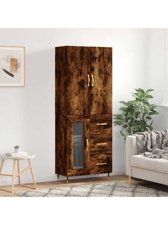Augstais skapis, ozolkoka, 69,5x34x180 cm, inženierijas koks