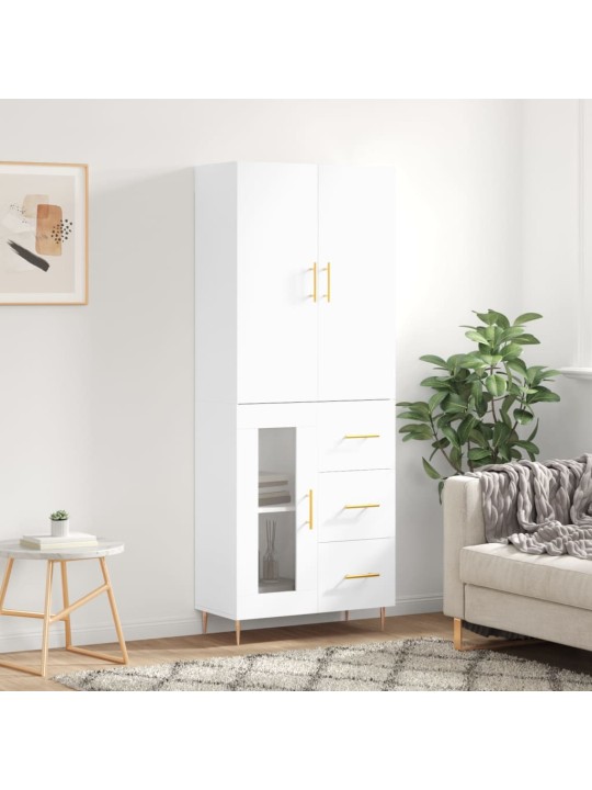 Augstais skapis, balts, 69,5x34x180 cm, inženierijas koks