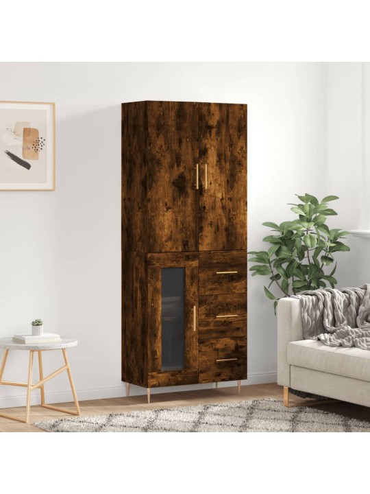 Augstais skapis, ozolkoka, 69,5x34x180 cm, inženierijas koks