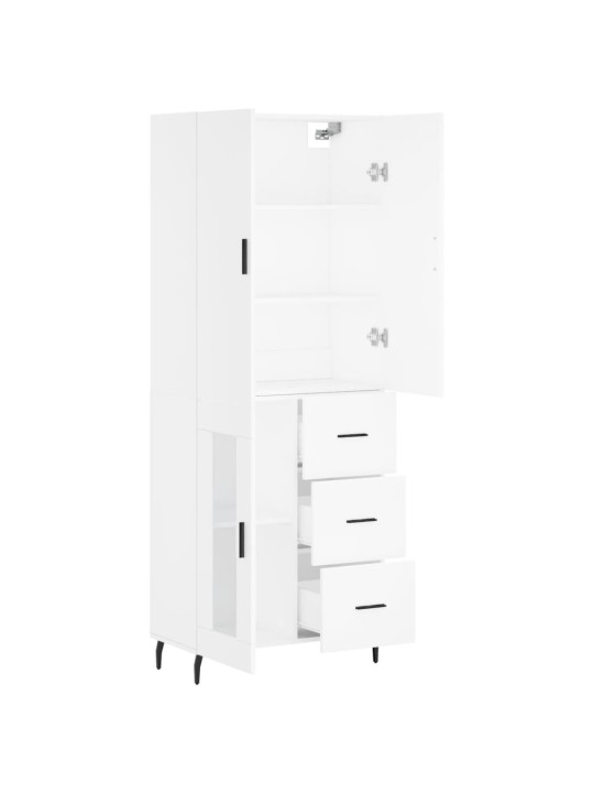 Augstais skapis, balts, 69,5x34x180 cm, inženierijas koks