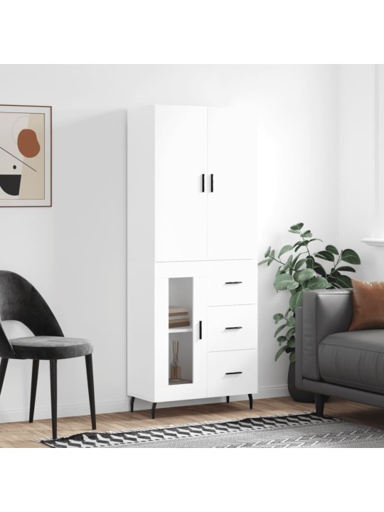 Augstais skapis, balts, 69,5x34x180 cm, inženierijas koks
