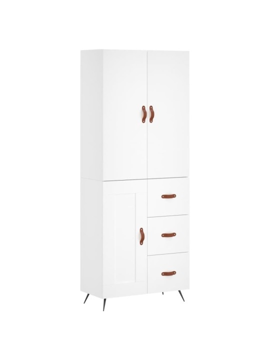 Augstais skapis, balts, 69,5x34x180 cm, inženierijas koks