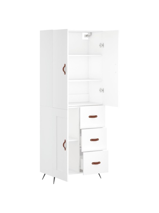 Augstais skapis, balts, 69,5x34x180 cm, inženierijas koks