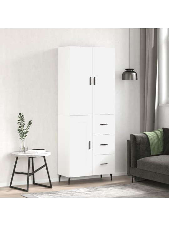 Augstais skapis, balts, 69,5x34x180 cm, inženierijas koks