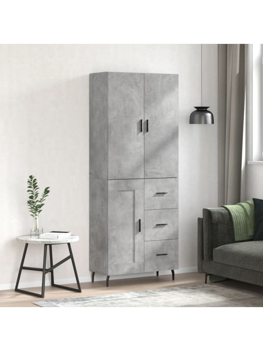 Augstais skapis, pelēks, 69,5x34x180 cm, inženierijas koks