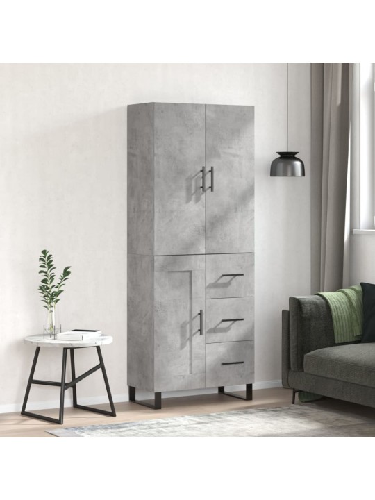Augstais skapis, pelēks, 69,5x34x180 cm, inženierijas koks