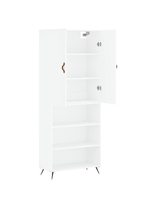 Augstais skapis, balts, 69,5x34x180 cm, inženierijas koks