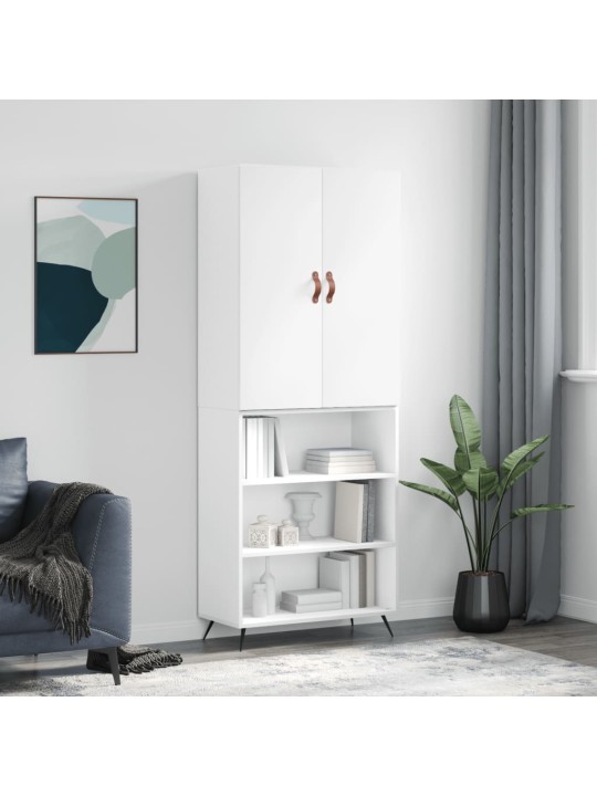 Augstais skapis, balts, 69,5x34x180 cm, inženierijas koks