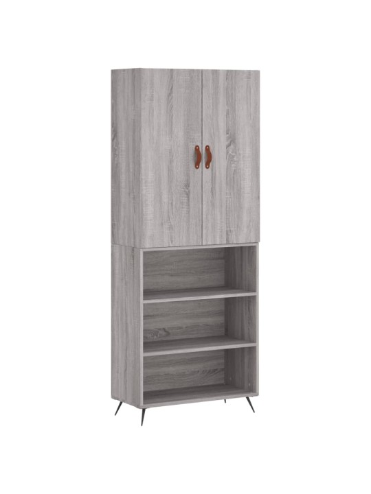 Augstais skapis, pelēks, 69,5x34x180 cm, inženierijas koks