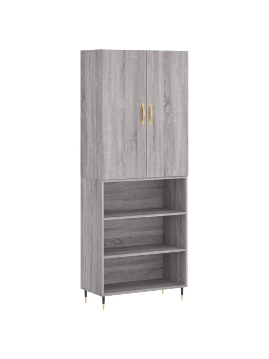 Augstais skapis, pelēks, 69,5x34x180 cm, inženierijas koks