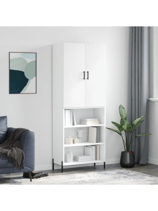 Augstais skapis, balts, 69,5x34x180 cm, inženierijas koks