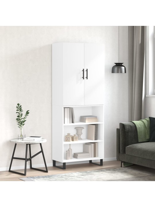 Augstais skapis, balts, 69,5x34x180 cm, inženierijas koks