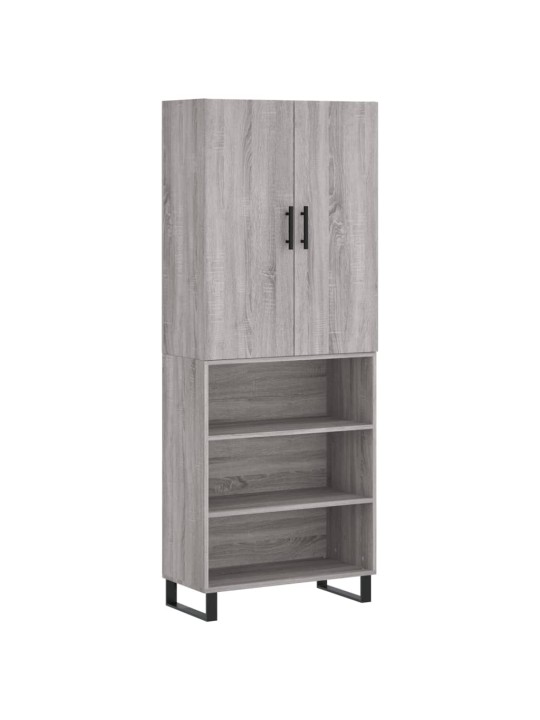 Augstais skapis, pelēks, 69,5x34x180 cm, inženierijas koks