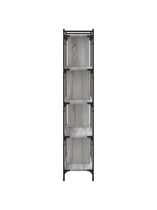 Grāmatu plaukts, 5 līmeņi, pelēks, 76x32x158 cm, koks