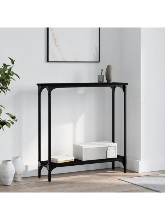 Konsoles galdiņš, melns, 75x22,5x75 cm, inženierijas koks