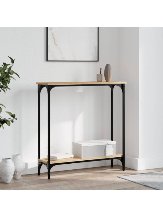 Konsoles galdiņš, koka krāsa, 75x22,5x75 cm, inženierijas koks