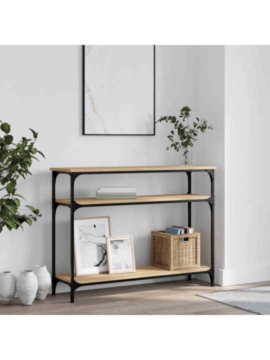 Konsoles galdiņš, koka krāsa, 100x29x75 cm, inženierijas koks