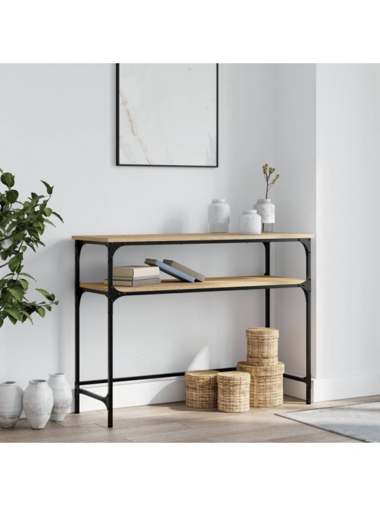 Konsoles galdiņš, koka krāsa, 100x35,5x75 cm, inženierijas koks