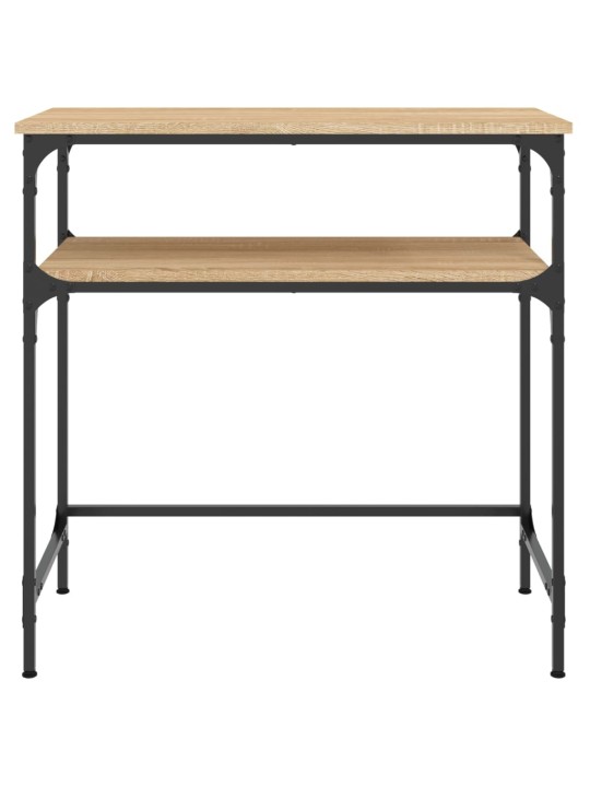 Konsoles galdiņš, koka krāsa, 75x35,5x75 cm, inženierijas koks