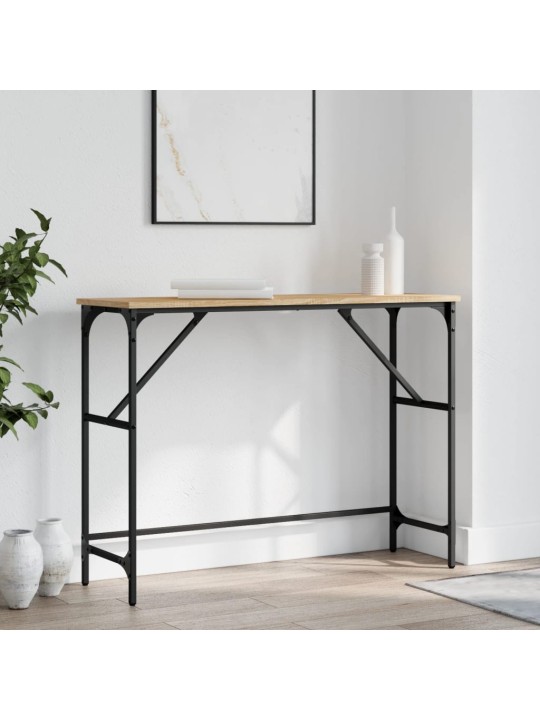 Konsoles galdiņš, koka krāsa, 100x32x75 cm, inženierijas koks